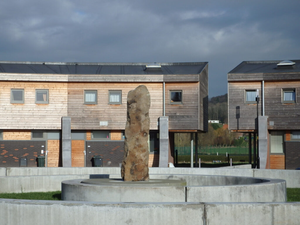 Megalith stone detail contemporary architecture Bart Demeestere land art Belgium installation