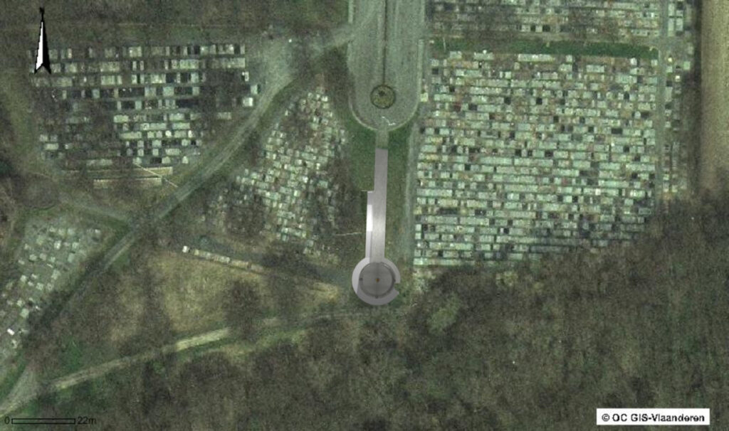 Integration farewell space architecture in Cemetery area Bart Demeestere memorial building concrete