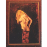 Figure study red oil painting Bart Demeestere artist Belgium 1997 expressionist nude