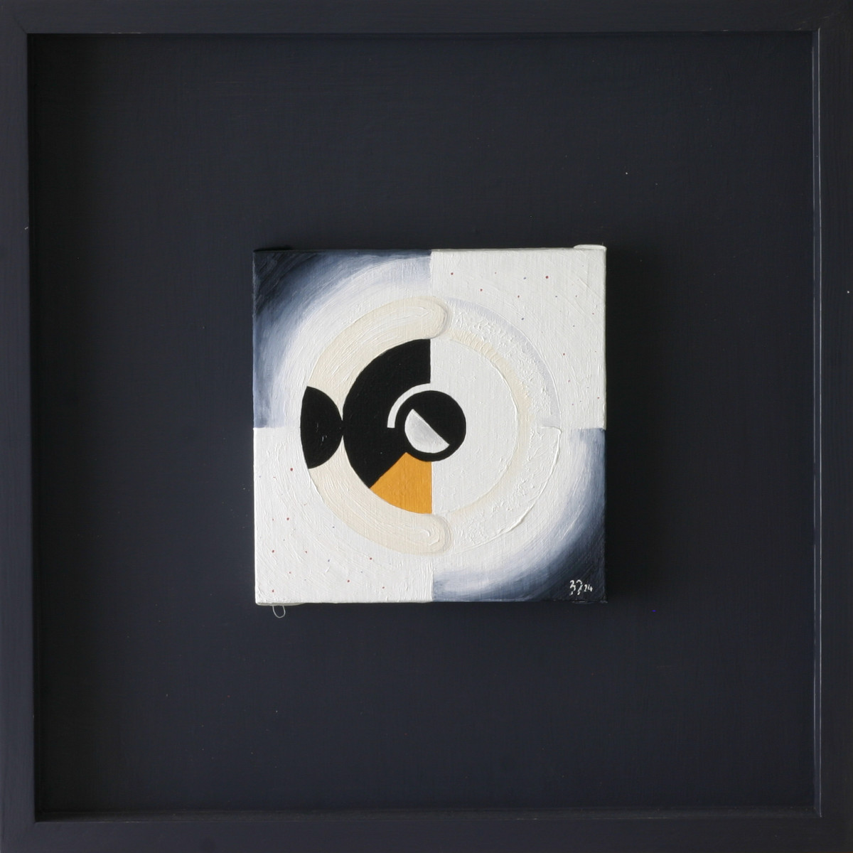 Abstract geometric painting derived from Great Tit forms