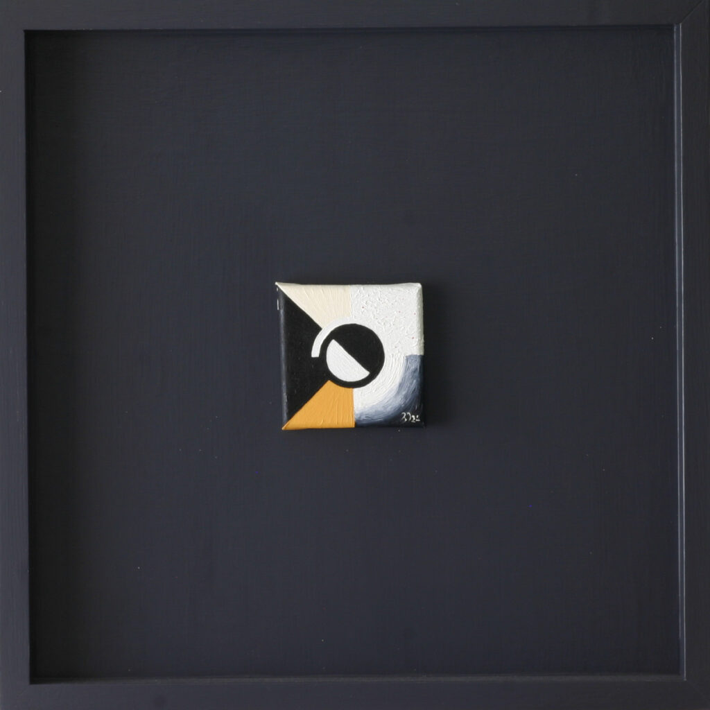 Pure geometric abstract painting in final transformation stage