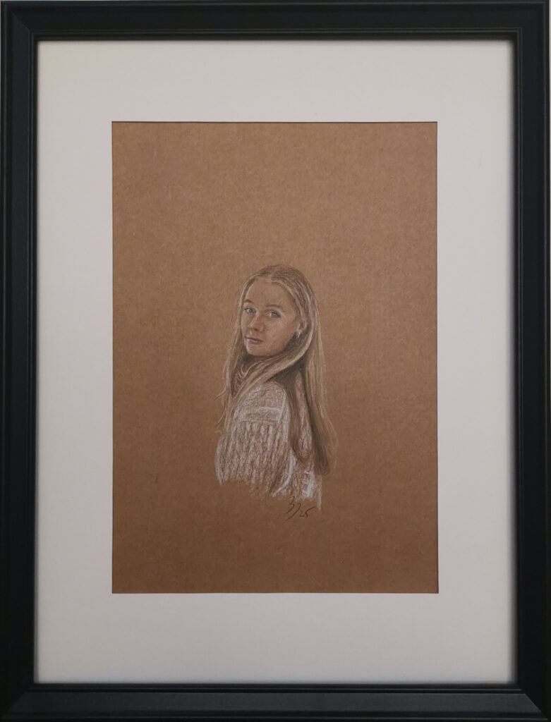 Drawing of a girl Polychromos A4