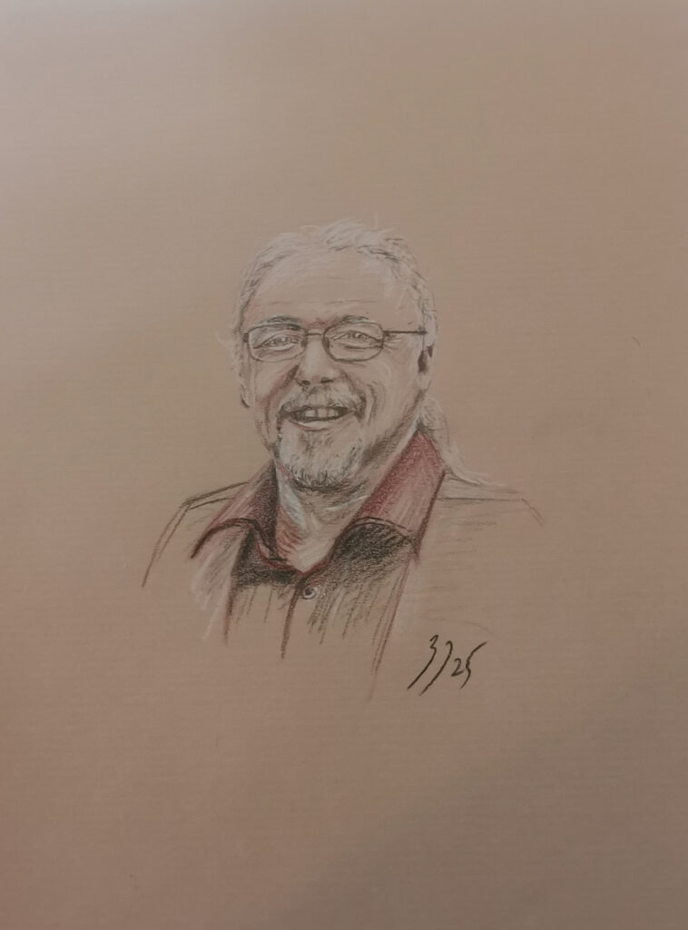 Drawing of a man Polychromos A4