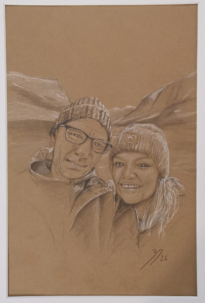 Drawing of a couple A4 pencil on paper